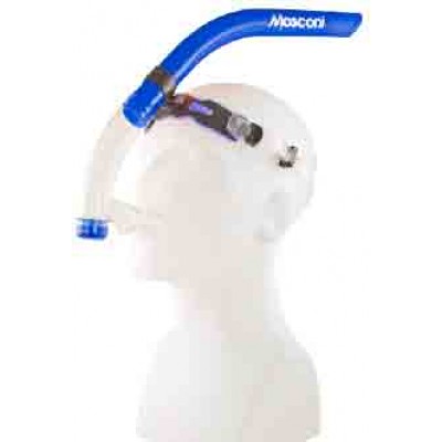 MOSCONI Snorkel frontal V2 ideal tool for swimming and triathlon blue