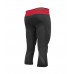 TECSO Compressive 3/4 leggins for running black red