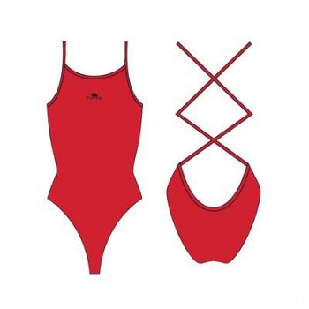 TURBO SRN women's swimsuit finely cut out extra durable red